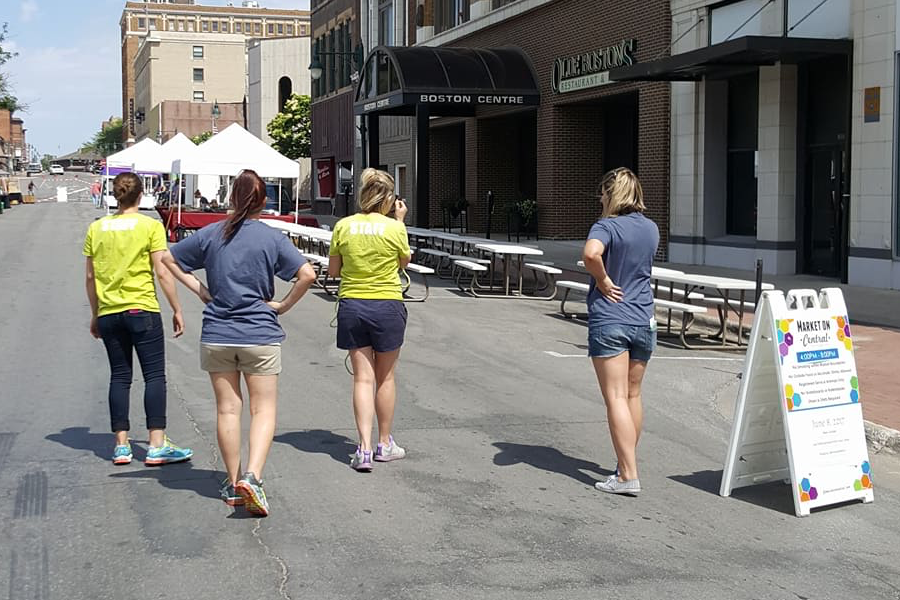 CornerPost Marketing Setting up for Market on Central